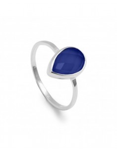 anillo plata calcedonia azul
