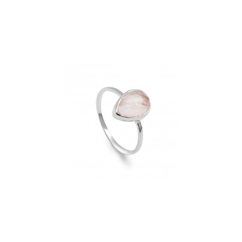 anillo plata cuarzo rosa